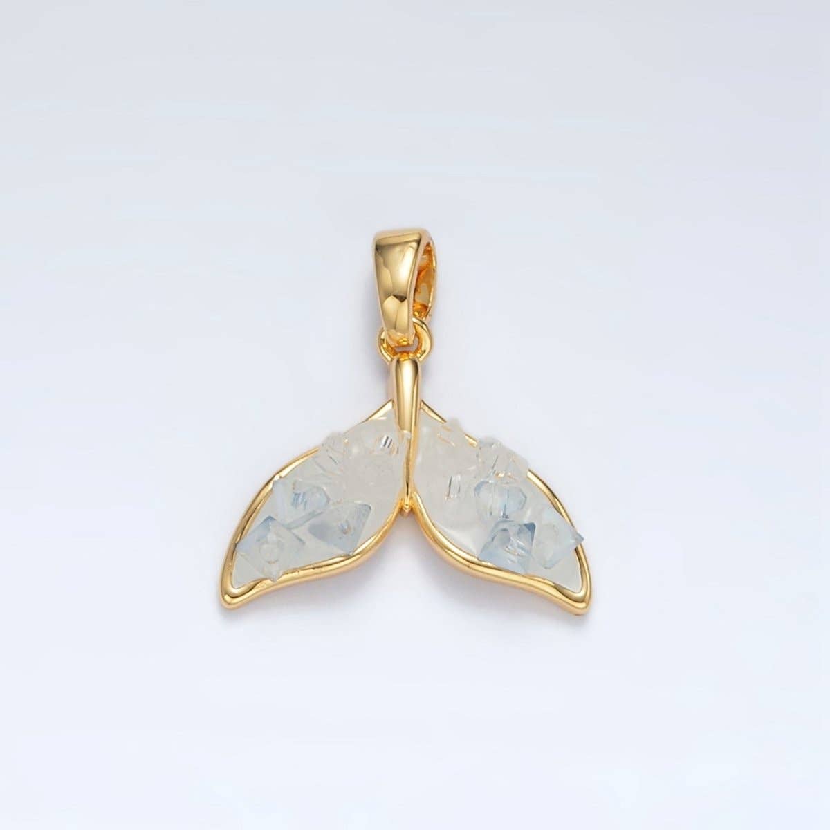 Blue Agate Enamel Dolphin Fish Tail Charm