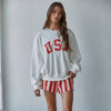 Knit Cotton Polyester French Terry Crew USA Pullover