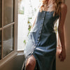 Button Front Tencel Maxi Dress - Denim