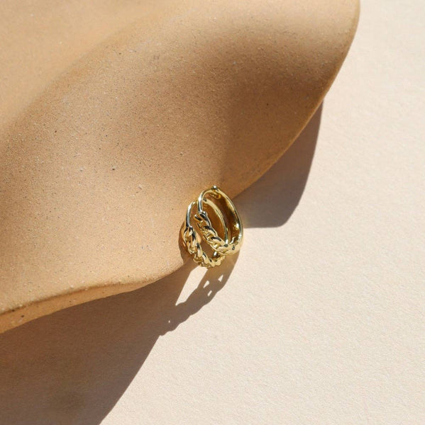Braided Huggies: 14k Gold Fill