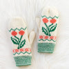 Ivory Cherry Pattern Mittens