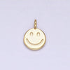 16K Gold Filled Mini Happy Smiley Face Emotion Round Add-On Charm | AC-1145