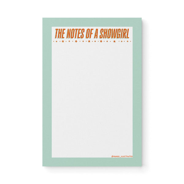 The Notes of a Showgirl Notepad