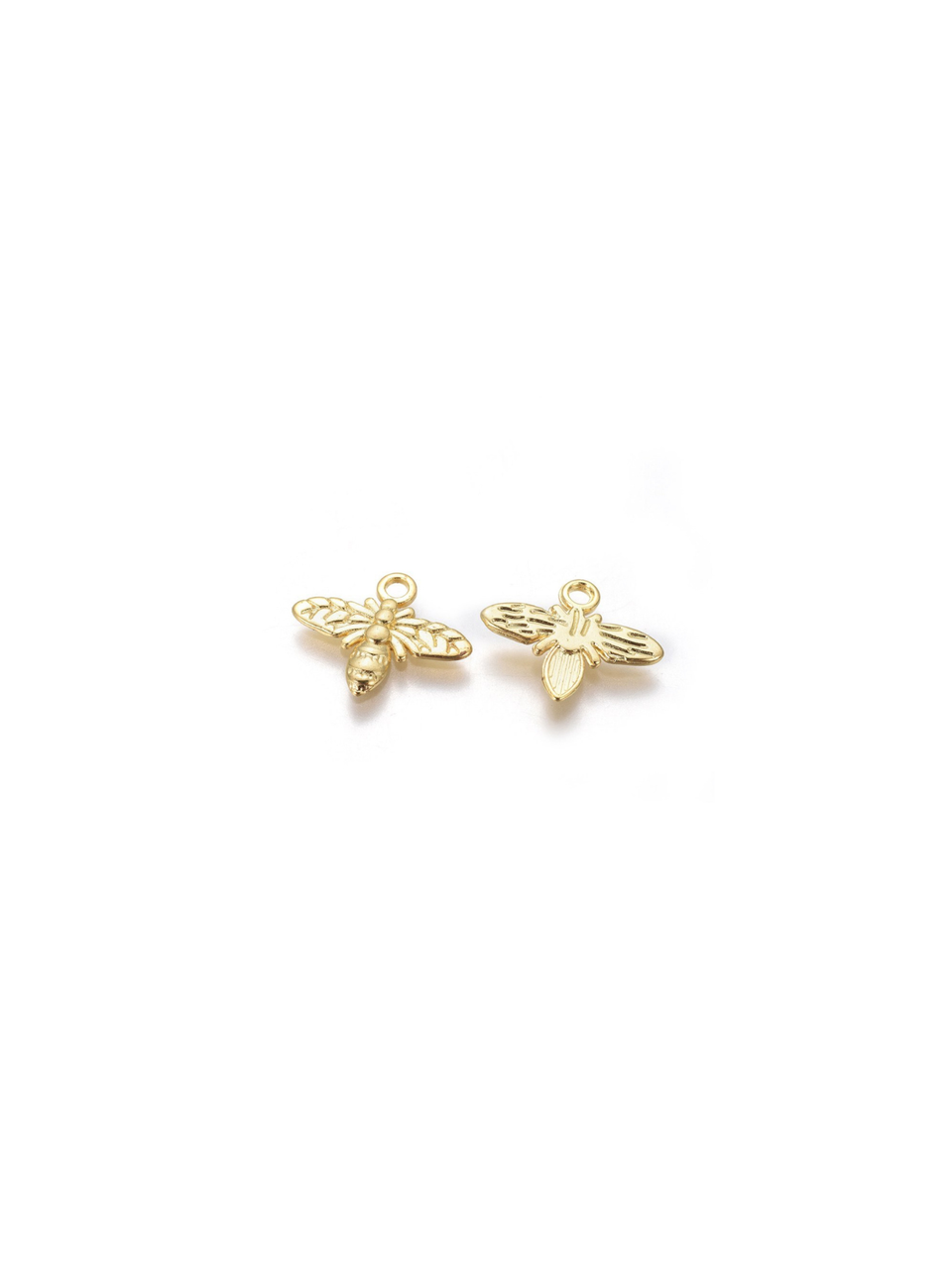 Gold Flat Honey Bee Charm