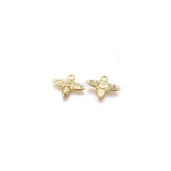 Gold Flat Honey Bee Charm