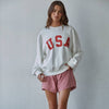Knit Cotton Polyester French Terry Crew USA Pullover