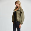 Funnel Neck Balloon Jacket - Olive