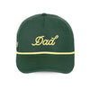 Dad 3D Puff Rope Hat - Green 5-Panel Snapback