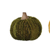 Cotton Blend Bouclé/Velvet Pumpkin w/ Wood Stem