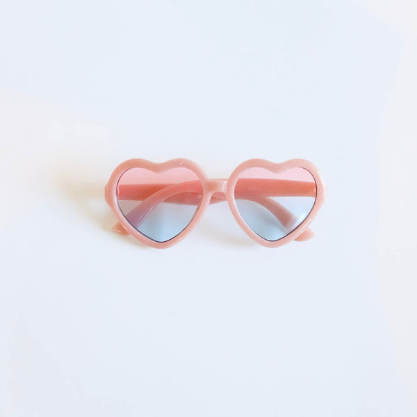 Pink Heart Shaped Kids Sunglasses