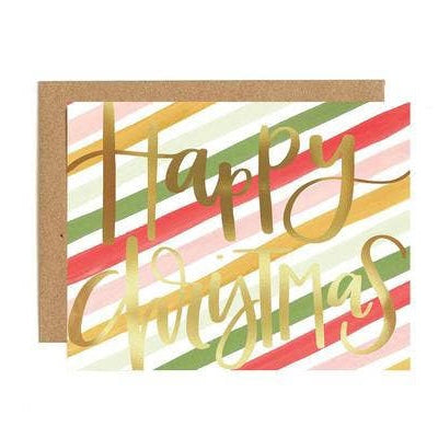 Christmas Stripes Holiday Greeting Card