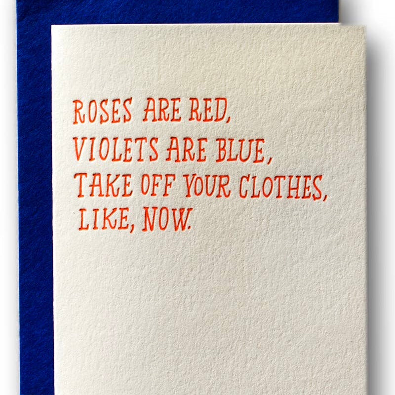 Roses Are Red Poem Card