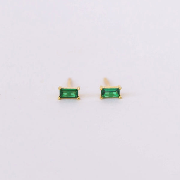 Baguette Earring - Emerald