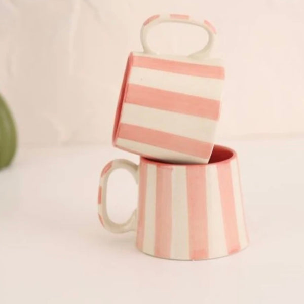 Ceramic Pink Stripe Mug