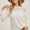 LACE TRIMMED BLOUSE