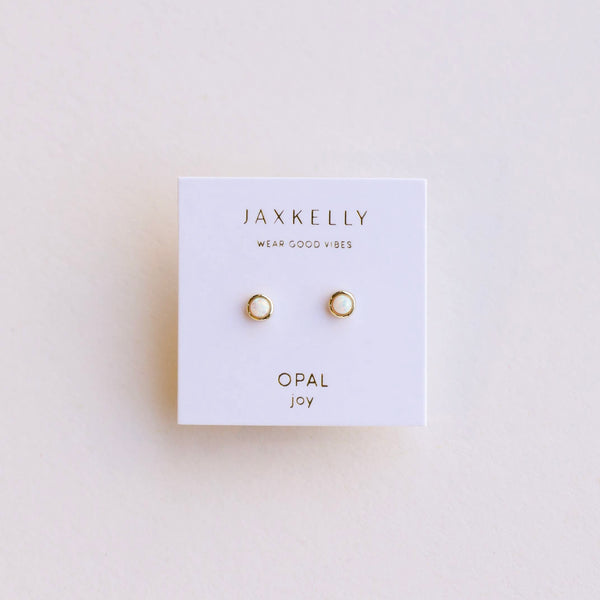 Simple Studs- White Opal