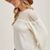 LACE TRIMMED BLOUSE