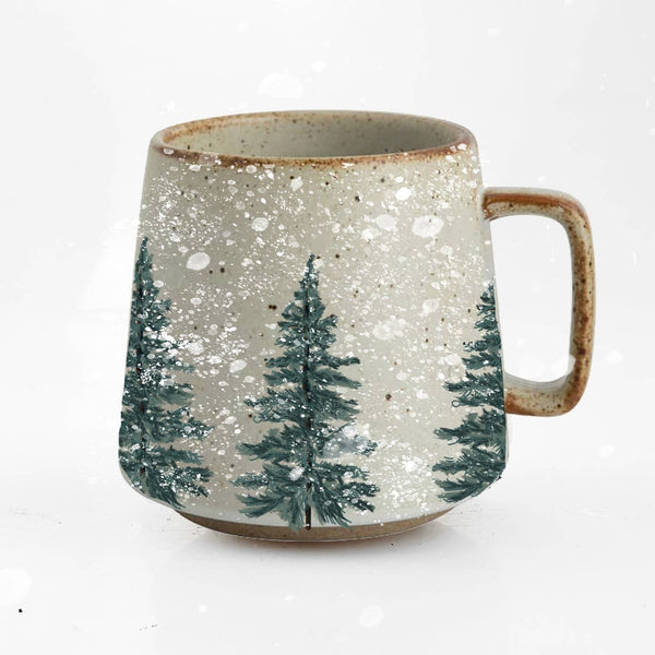 Snowy Trees Stoneware Mug