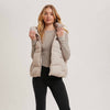 ZIPPER DOWN PUFFER HOODED VEST