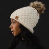 Cream Knit Pom Hat