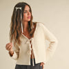 KNITTED TIE FRONT CARDIGAN