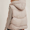 ZIPPER DOWN PUFFER HOODED VEST