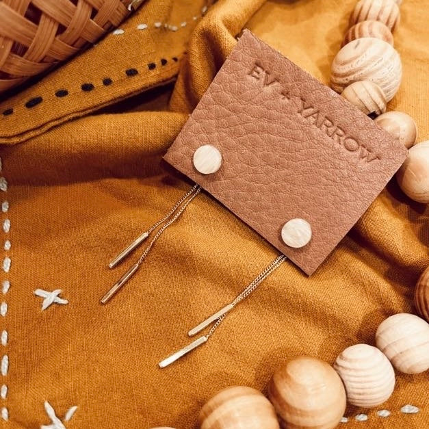 Semi-translucent White Studs with Gold Fringe