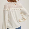 LACE TRIMMED BLOUSE