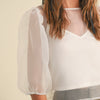 SHEER FABRIC WITH LINING BLOUSE