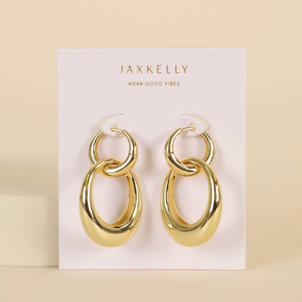 Gold Coupled Hoop Earrings