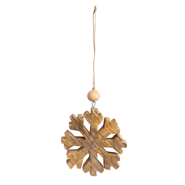 Mango Wood Snowflake Ornament