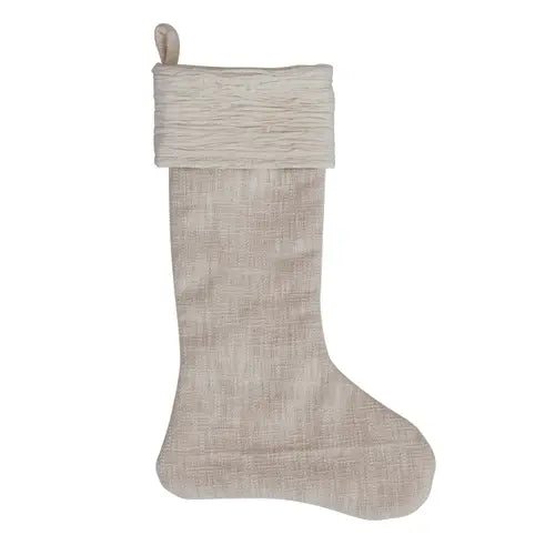 Cotton Slub Stocking with Voile Cuff