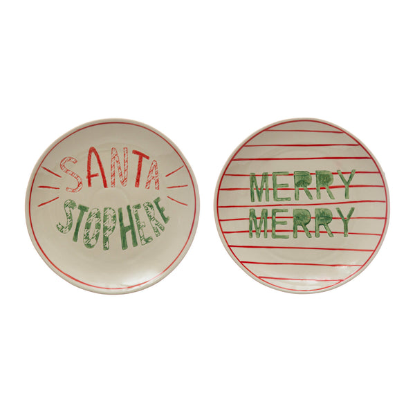 Holiday Hand-Painted Stoneware Plate