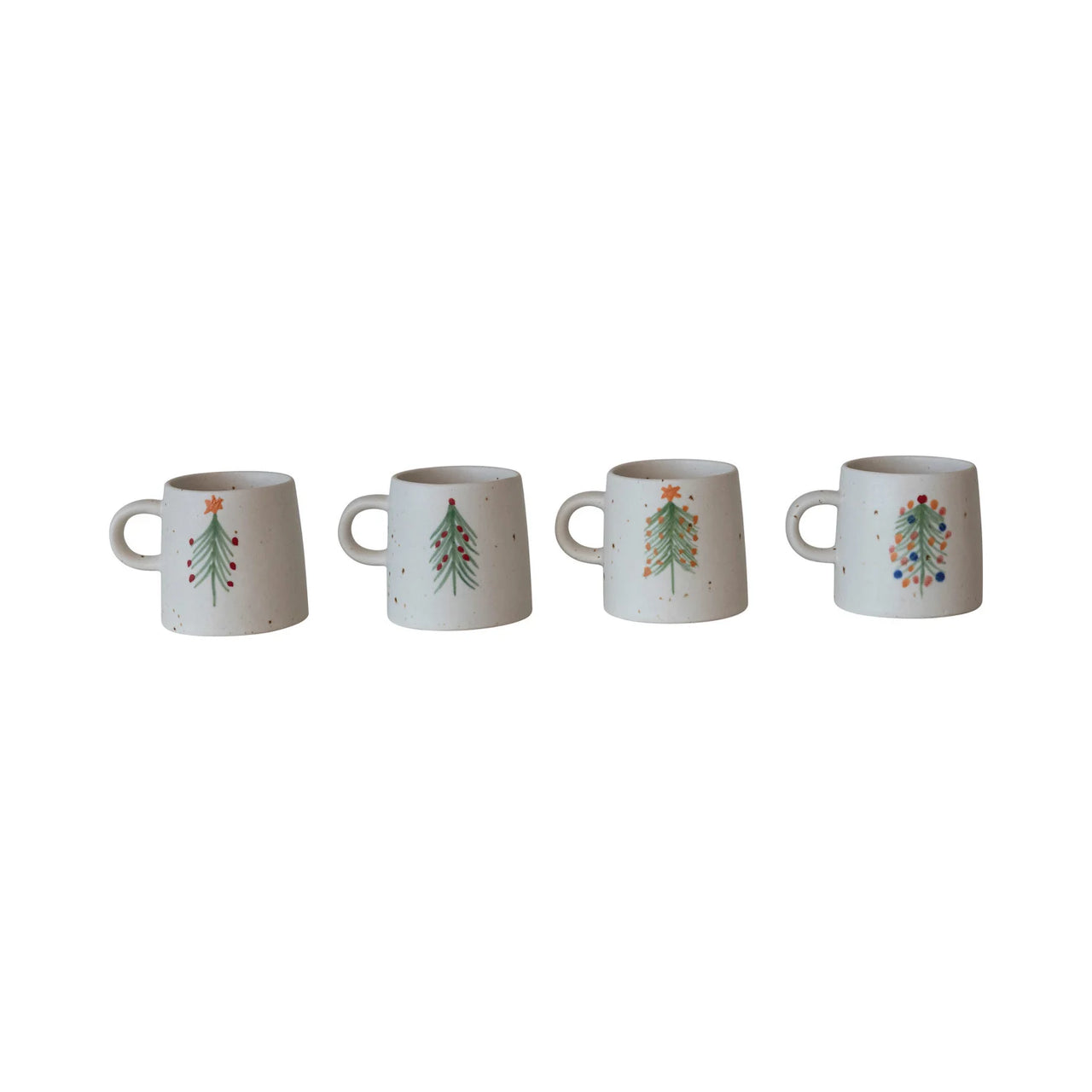 Hand-Painted Christmas Tree Stoneware Mug
