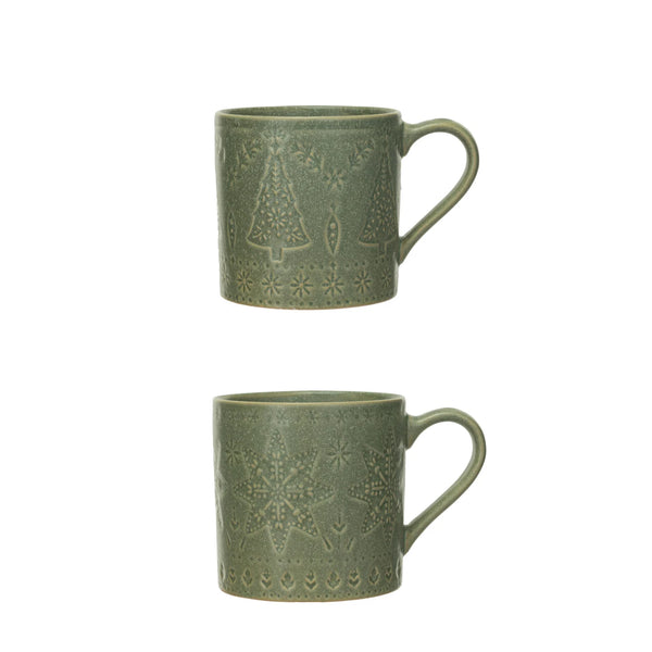 Debossed Stoneware Mug