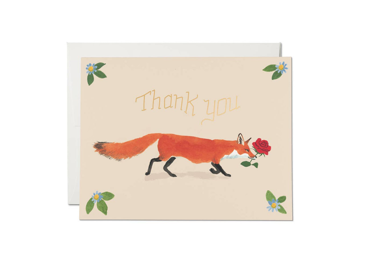 Fox thank you card