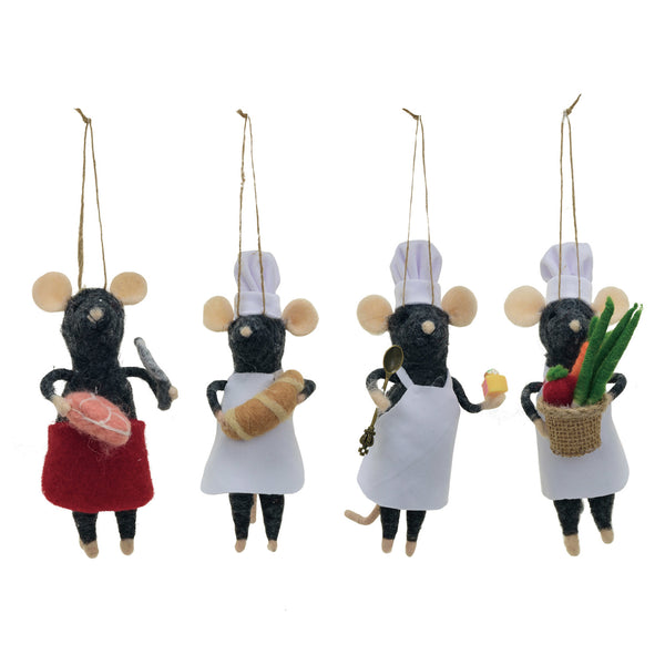 Chef Mouse Felt Ornament