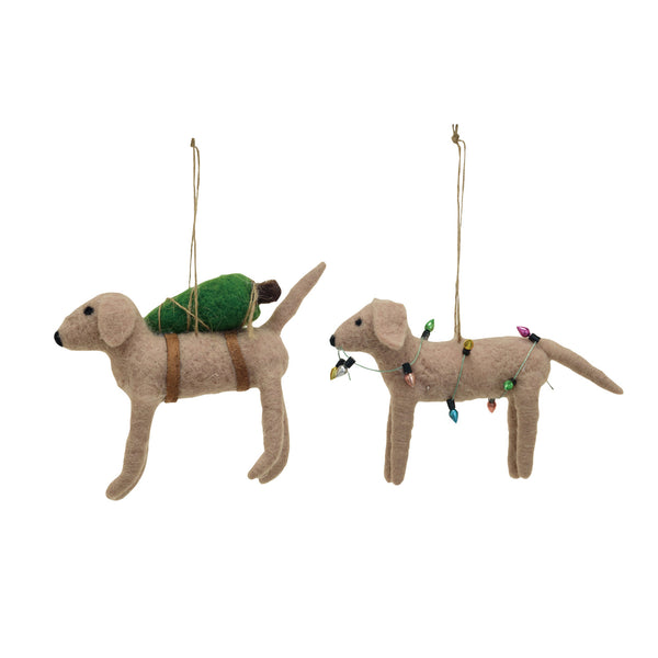 Handmade Wool Felt Dog Ornament