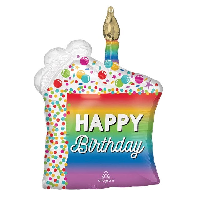 HAPPY BIRTHDAY RAINBOW SLICE BALLOON