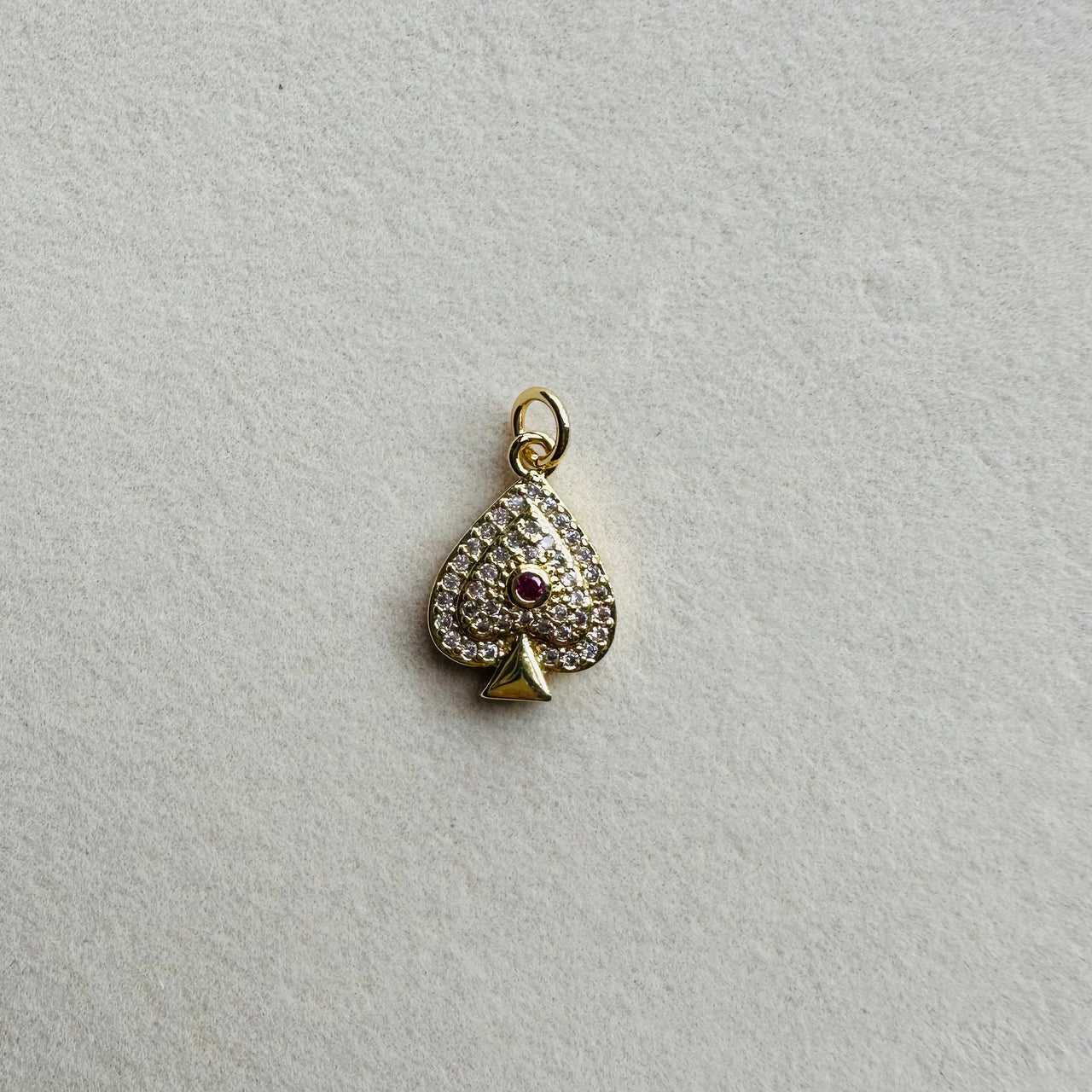 Sparkly Spade Charm