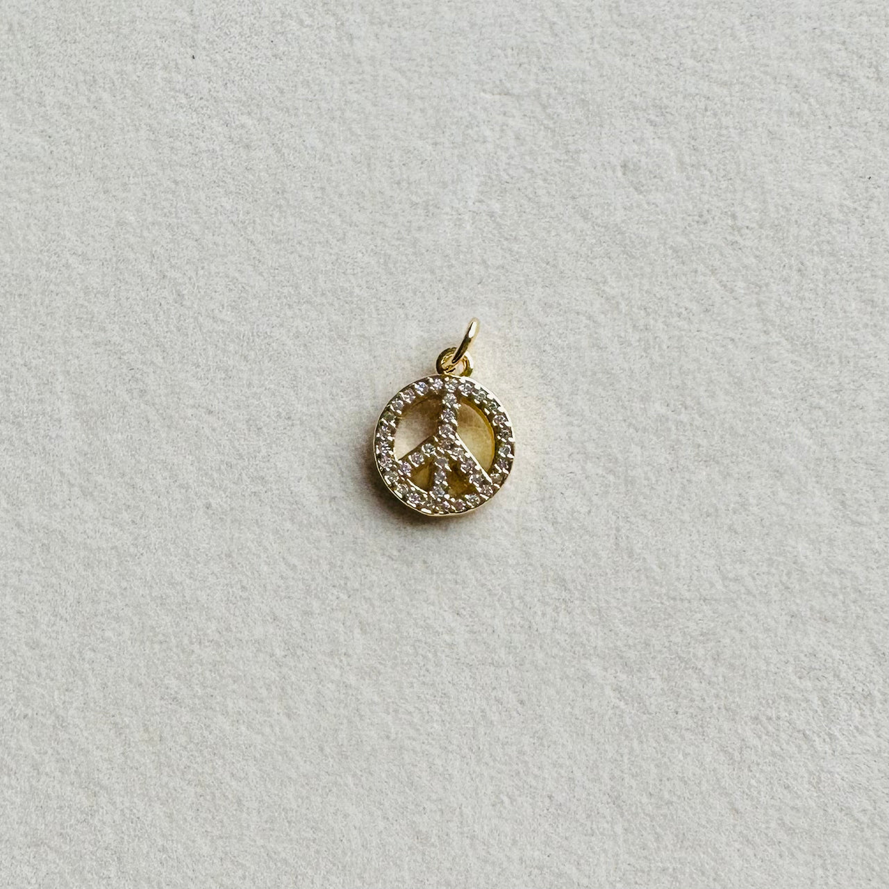 Sparkly Peace Sign Charm