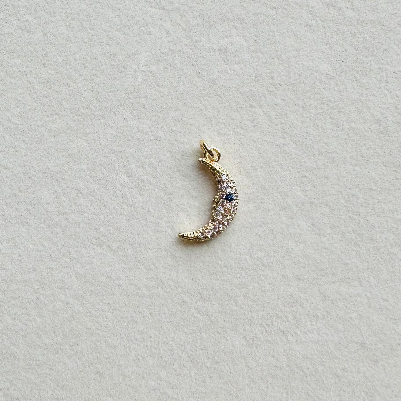 Sparkly Crescent Moon Charm