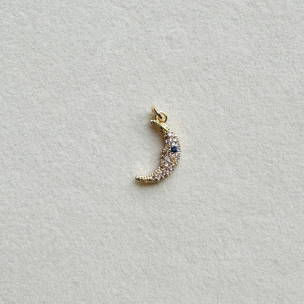 Sparkly Crescent Moon Charm