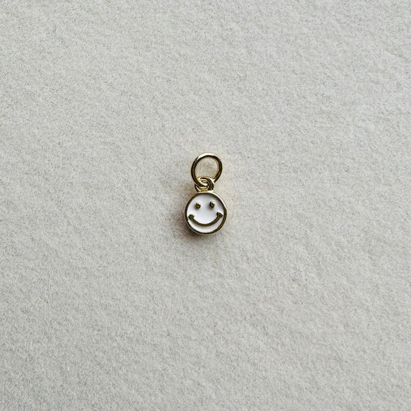 Mini White Smiley Face Charm