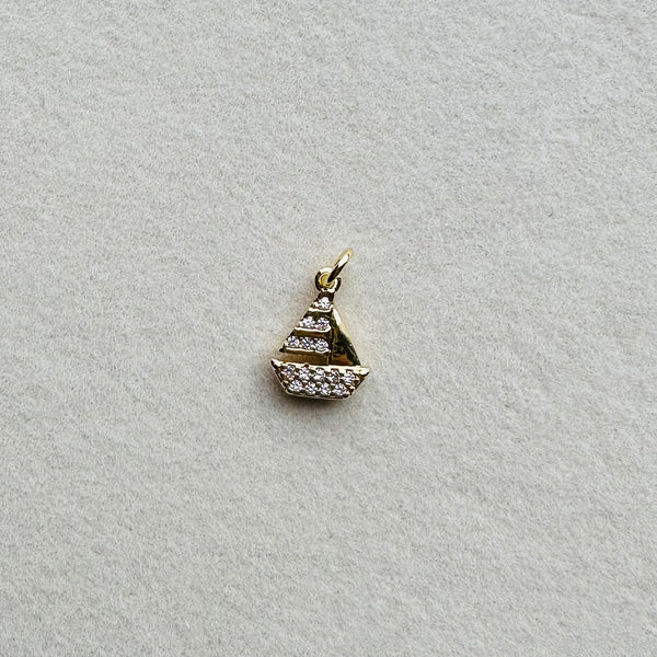 Mini Sparkly Sailboat Charm