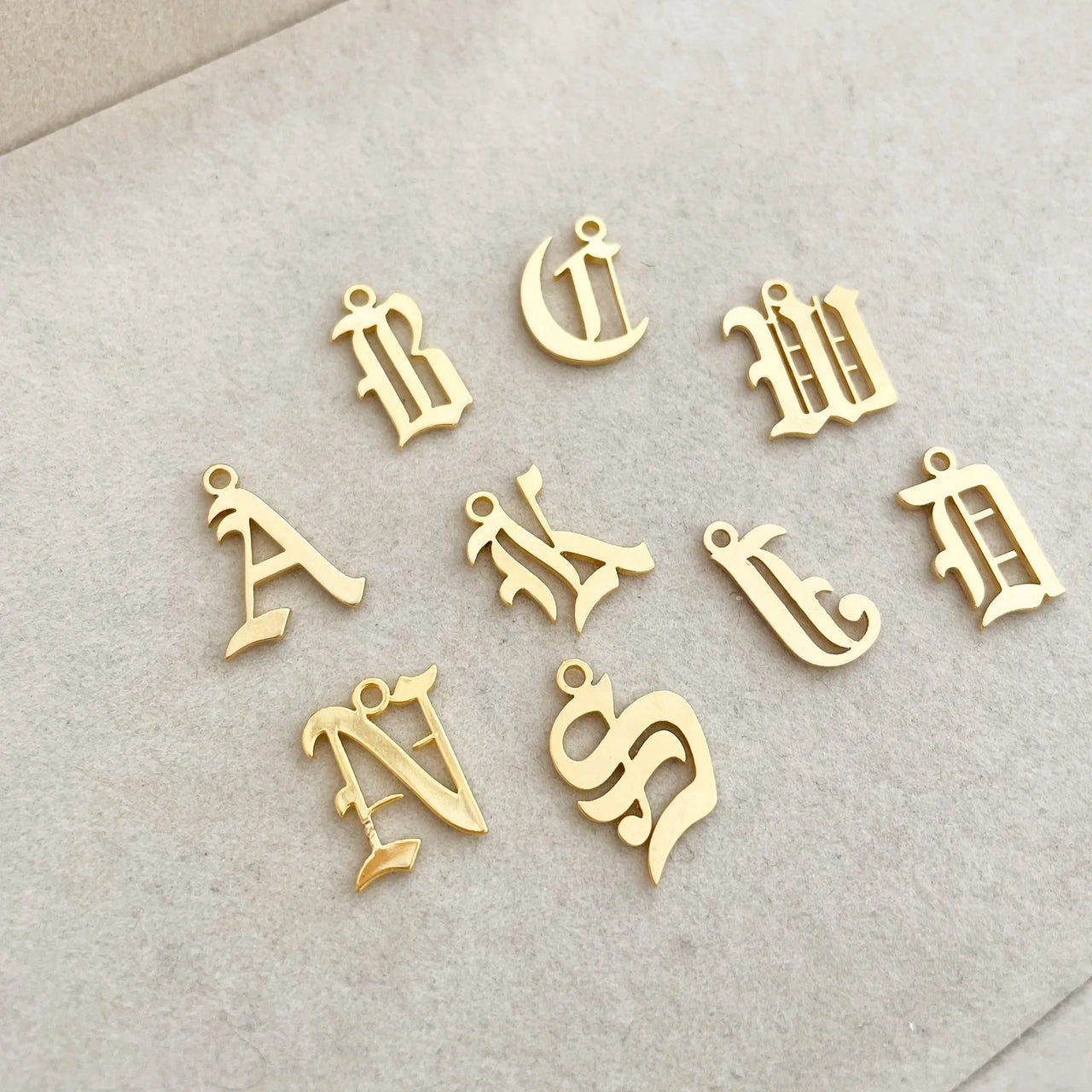 Old English Letter Charm