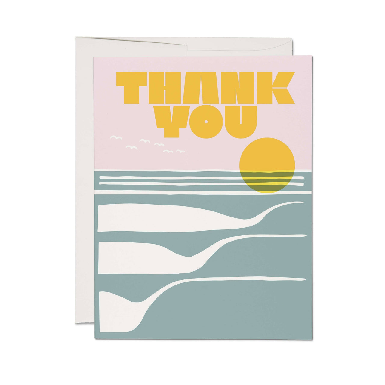 Ocean Sunset Thank You Greeting Card