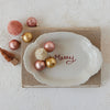 Stoneware Scalloped "Merry" Platter