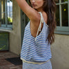 Knit Sweater Cotton Striped Spaghetti Tie Strap Top