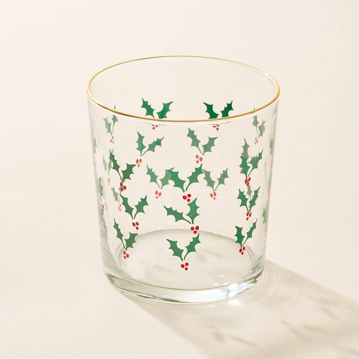 Holly Jolly 12.5 Ounce Glass Cup